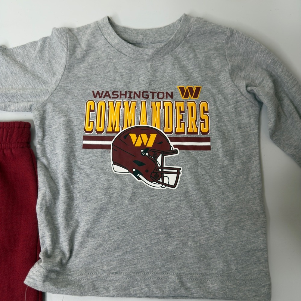 NFL Washington Commanders 2 Piece Set Grey Burgundy New Kids 2T - Picture 2 of 8
